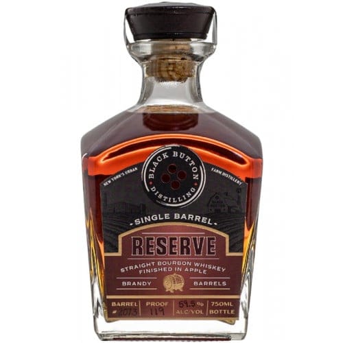 Black Button Single Barrel Apple Brandy Finished Bourbon Bottle